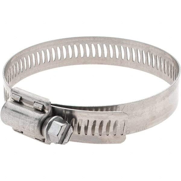 Made in USA - SAE Size 40, 2-1/16 to 3" Diam, Stainless Steel Worm Drive Clamp - USA Tool & Supply