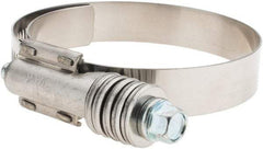 Made in USA - 2-1/4 to 3-1/8" Diam, Stainless Steel Auto-Adjustable Worm Drive Clamp - 5/6" Wide - USA Tool & Supply