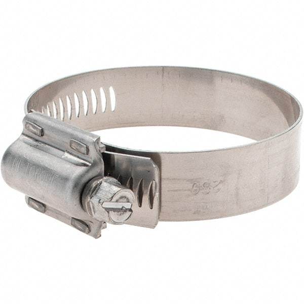 Made in USA - 1-3/4 to 2-5/8" Diam, Stainless Steel High Torque Worm Drive Clamp - USA Tool & Supply