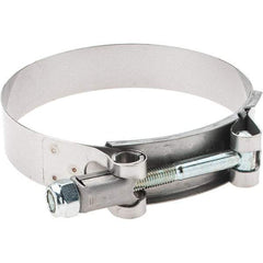 Made in USA - Bolt Clamps Type: T-Bolt Hose Clamp Minimum Diameter (Decimal Inch): 3.2500 - USA Tool & Supply