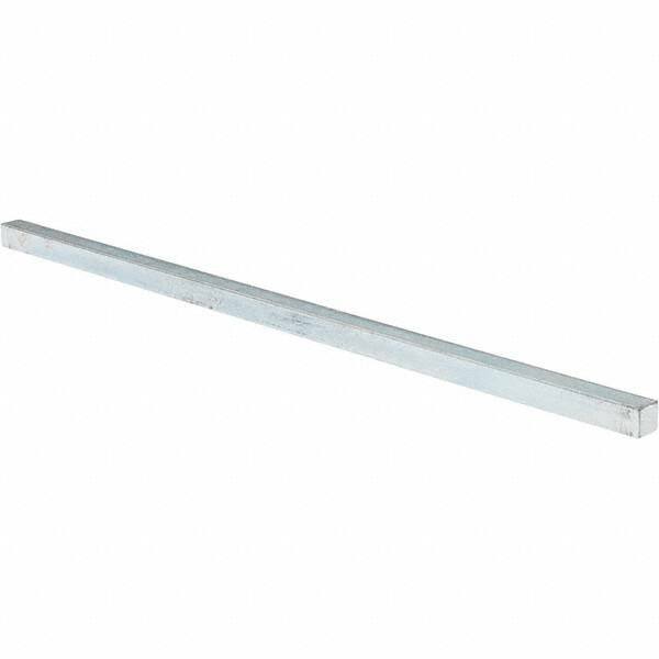 Value Collection - 12" Long x 3/8" High x 3/8" Wide, Zinc-Plated Oversized Key Stock - Cold Drawn Steel - USA Tool & Supply