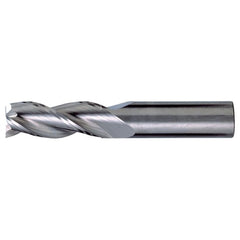 ‎1/8″ × 1/8″ × 3/8″ × 1-1/2″ RHS / RHC Solid Carbide 3-Flute Square End High-Performance End Mill for Aluminum - Bright - Exact Industrial Supply