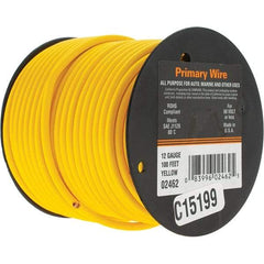 EastPenn - 12 AWG, 100' OAL, Hook Up Wire - Yellow Vinyl Jacket - USA Tool & Supply