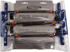 Proto - 6 Piece T-Handle Cushion Grip Tethered Hex Key Set - Hex Range 2 to 6mm - USA Tool & Supply