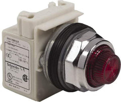 Schneider Electric - 120 VAC Red Lens LED Pilot Light - Round Lens, Screw Clamp Connector - USA Tool & Supply