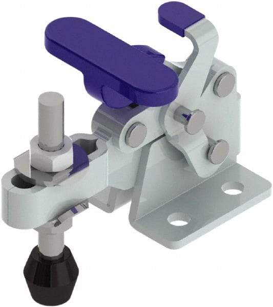 Gibraltar - 350 Lb Holding Capacity, Horizontal Handle, Manual Hold Down Toggle Clamp - 175° Handle Movement, 92° Bar Opening, U-Bar, Flanged Base, Zinc Plated, Steel - USA Tool & Supply