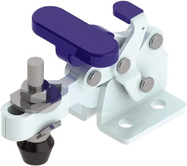 Gibraltar - 150 Lb Holding Capacity, Horizontal Handle, Manual Hold Down Toggle Clamp - 175° Handle Movement, 92° Bar Opening, U-Bar, Flanged Base, Zinc Plated, Steel - USA Tool & Supply