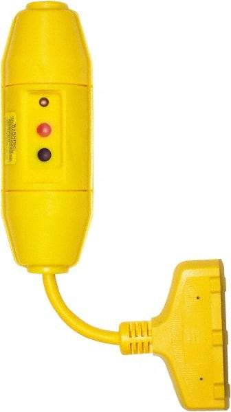 Tower - 3 Outlet, 125 Volt, 15 Amp Rating, 4 to 6 mA Max Surge, Inline, Manual, Commercial, Industrial GFCI - 1/2 Ft. Long Cord, 5-15R NEMA Configuration, Polycarbonate Housing - USA Tool & Supply