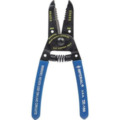 Imperial - 30 to 22 AWG Capacity Wire Stripper/Cutter - 6" OAL, Hardened Steel with Cushion Grip Handle - USA Tool & Supply