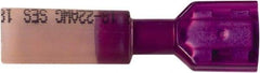 Value Collection - 1/4" Wide, Heat Shrink & Polyolefin Insulation, Female Tab Terminal - Crimp Connection, 22 to 18 AWG Compatible, RoHS Compliant - USA Tool & Supply