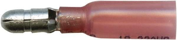 Value Collection - 20 to 18 AWG Crimp Bullet Connector - 0.18" Bullet Diam, Red Heat Shrink & Polyolefin Insulation - USA Tool & Supply