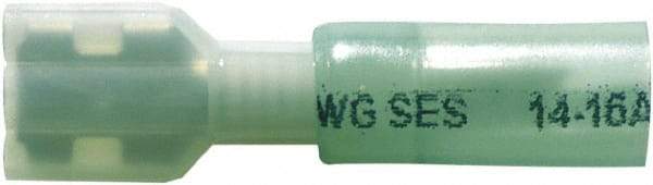 Value Collection - 1/4" Wide, Heat Shrink & Polyolefin Insulation, Female Tab Terminal - Crimp Connection, 16 to 14 AWG Compatible, RoHS Compliant - USA Tool & Supply