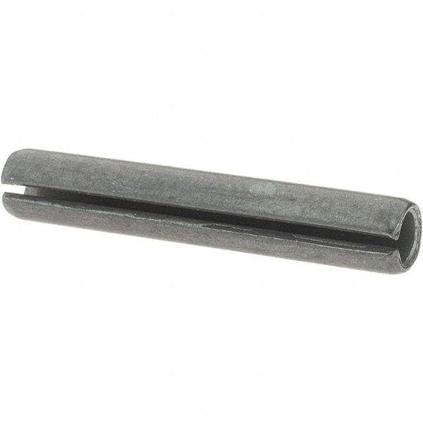 Made in USA - 1/4" Diam x 1-1/2" Long Slotted Spring Pin - Grade 1070-1090 Alloy Steel, Black Oxide Finish - USA Tool & Supply