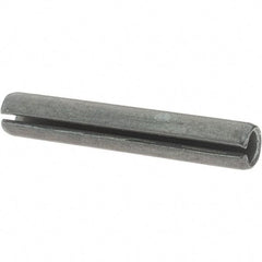 Made in USA - 1/4" Diam x 1-1/2" Long Slotted Spring Pin - Grade 1070-1090 Alloy Steel, Black Oxide Finish - USA Tool & Supply
