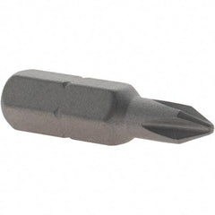 VEGA Industries - #1, Insert Phillips Screwdriver Bit - 1/4" Drive, 1" OAL - USA Tool & Supply