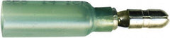 Value Collection - 16 to 14 AWG Crimp Bullet Connector - 0.157" Bullet Diam, Blue Heat Shrink & Polyolefin Insulation - USA Tool & Supply