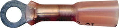 Made in USA - 20-18 AWG Partially Insulated Crimp & Solder Connection Circular Ring Terminal - #8 Stud, Copper Contact - USA Tool & Supply