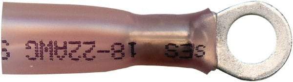 Value Collection - 22-18 AWG Partially Insulated Crimp Connection Circular Ring Terminal - #10 Stud, Copper Contact - USA Tool & Supply