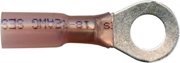 Value Collection - 22-18 AWG Partially Insulated Crimp Connection Circular Ring Terminal - 1/4" Stud, Copper Contact - USA Tool & Supply