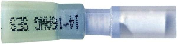 Value Collection - 16 to 14 AWG Crimp Bullet Connector - 0.176" Bullet Diam, Blue Heat Shrink & Polyolefin Insulation - USA Tool & Supply