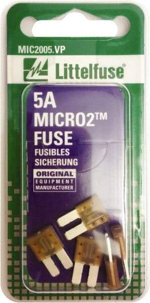 Littelfuse - 5 Amp, 32 VDC, Automotive Fuse - 9.1" Long, Tan, Littlefuse 327005 - USA Tool & Supply