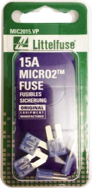 Littelfuse - 15 Amp, 32 VDC, Automotive Fuse - 9.1" Long, Blue, Littlefuse 327015 - USA Tool & Supply