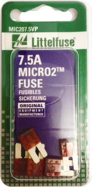 Littelfuse - 7.5 Amp, 32 VDC, Automotive Fuse - 9.1" Long, Brown, Littlefuse 327075 - USA Tool & Supply