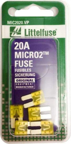 Littelfuse - 20 Amp, 32 VDC, Automotive Fuse - 9.1" Long, Yellow, Littlefuse 327020 - USA Tool & Supply