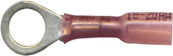 Made in USA - 20-18 AWG Partially Insulated Crimp & Solder Connection Circular Ring Terminal - 3/8" Stud, Copper Contact - USA Tool & Supply