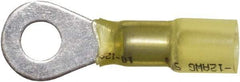 Made in USA - 12-10 AWG Partially Insulated Solder Connection Circular Ring Terminal - 1/4" Stud, Copper Contact - USA Tool & Supply