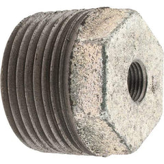 Made in USA - Class 150, 1 x 1/8" Galvanized Pipe Hex Bushing - Threaded, Malleable Iron - USA Tool & Supply