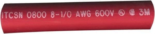 Value Collection - 6" Long, 3:1, Polyolefin Heat Shrink Electrical Tubing - Red - USA Tool & Supply