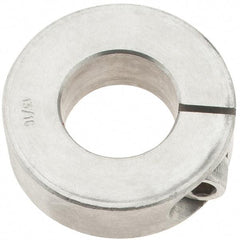 Import - 13/16" Bore, Stainless Steel, One Piece One Piece Split Shaft Collar - 1-5/8" Outside Diam, 1/2" Wide - USA Tool & Supply