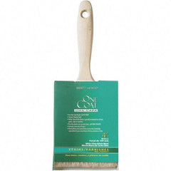 Krylon - 11/16" Flat White China Bristle Wall Brush - 4" Bristle Length, 3-1/4" Wood Beavertail Handle - USA Tool & Supply