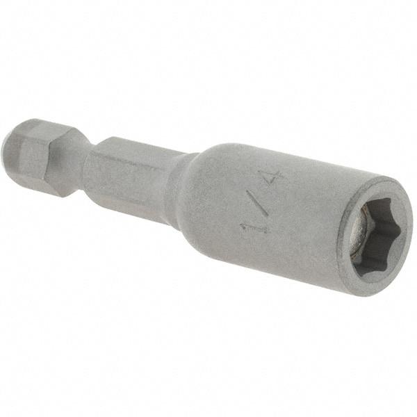 VEGA Industries - 1/4" Magnetic Nutsetter - 1/4" Hex Drive, 1-3/4" OAL - USA Tool & Supply