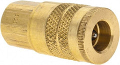 Parker - 1/4-18 Female NPTF Industrial Pneumatic Hose Coupler - Brass, 1/4" Body Diam - USA Tool & Supply