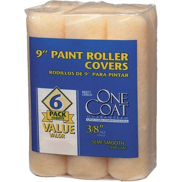 Krylon - 3/8" Nap, 9" Wide Paint Roller Cover - Semi-Smooth Texture, Polyester & Knitted - USA Tool & Supply