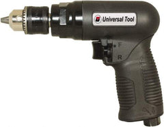 Florida Pneumatic - 3/8" Reversible Keyed Chuck - Pistol Grip Handle, 1,800 RPM, 4 CFM, 0.75 hp, 90 psi - USA Tool & Supply