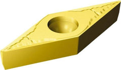 Sandvik Coromant - VBMT332 MM Grade 2035 Carbide Turning Insert - TiAlN/TiN Finish, 35° Diamond, 3/8" Inscr Circle, 3/16" Thick, 1/32" Corner Radius - USA Tool & Supply