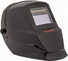 Honeywell - 110mm Window Width x 90mm Window Height, 9 to 13 Shade Auto-Darkening Lens, Fixed Front Welding Helmet - Black Nylon Clear/Green Lens - USA Tool & Supply