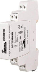 Cooper Bussmann - 4 Pole, 1 Phase, 90mm Long x 12mm Wide x 71.99mm Deep, Hardwired Surge Protector - DIN Rail Mount, 24 V, 23.30 VAC, 33 VDC Operating Voltage, 20 kA Surge Protection - USA Tool & Supply