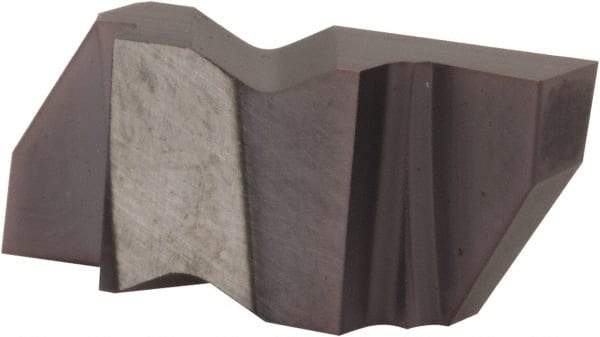 Tool-Flo - 0.375FLG CB Grade AC3, 1/8" Cutting Width Carbide Grooving Insert - 0.18" Max Depth of Cut, Right Hand, .005 to .010" Corner Radius, AlTiN Finish - USA Tool & Supply