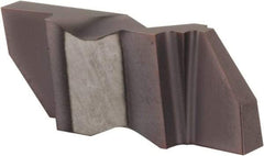 Tool-Flo - 0.375FLG CB Grade AC50, 0.189" Cutting Width Carbide Grooving Insert - 0.18" Max Depth of Cut, Left Hand, .020 to .025" Corner Radius, AlTiN Finish - USA Tool & Supply