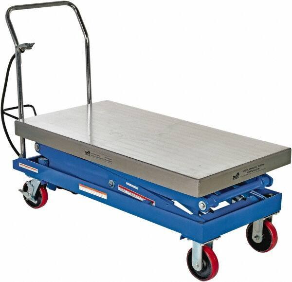 Vestil - 1,500 Lb Capacity Manual Scissor Lift - 19-1/2" to 67" Lift Height, 47-1/4" Platform Length x 24" Platform Width - USA Tool & Supply