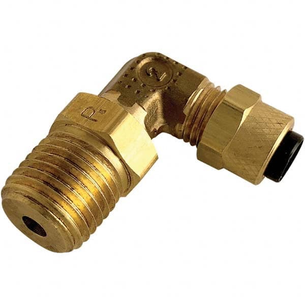Parker - 1/4" Tube OD x 1/8 Thread Brass Compression Tube Swivel Elbow - USA Tool & Supply