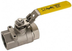 Apollo - 1-1/4" Pipe, Standard Port, Stainless Steel Standard Ball Valve - 2 Piece, NPT Ends, Locking Lever Handle, 600 WOG, 150 WSP - USA Tool & Supply