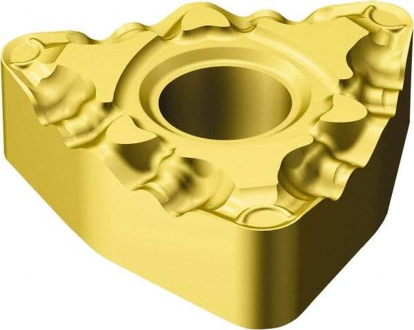 Sandvik Coromant - WNMG431 PF Grade 1525 Carbide Turning Insert - TiCN/TiN Finish, 80° Trigon, 1/2" Inscr Circle, 3/16" Thick, 1/64" Corner Radius - USA Tool & Supply