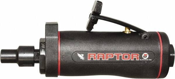 Universal Tool - 1/4" Collet, Straight Handle, Straight Air Die Grinder - 25,000 RPM, Dual Capable Exhaust, 3.5 CFM, 0.4 hp, 90 psi - USA Tool & Supply