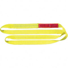 Lift-All - 16' Long x 2" Wide, 9,600 Lb Vertical Capacity, 2 Ply, Polyester Web Sling - 7,700 Lb Choker Capacity, Yellow - USA Tool & Supply