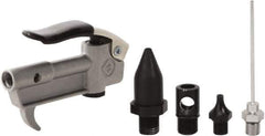 Value Collection - 5 Piece Aluminum Body Air Gun Kit - 1/4 NPT Inlet, 150 Max psi, Aluminum Hose - USA Tool & Supply